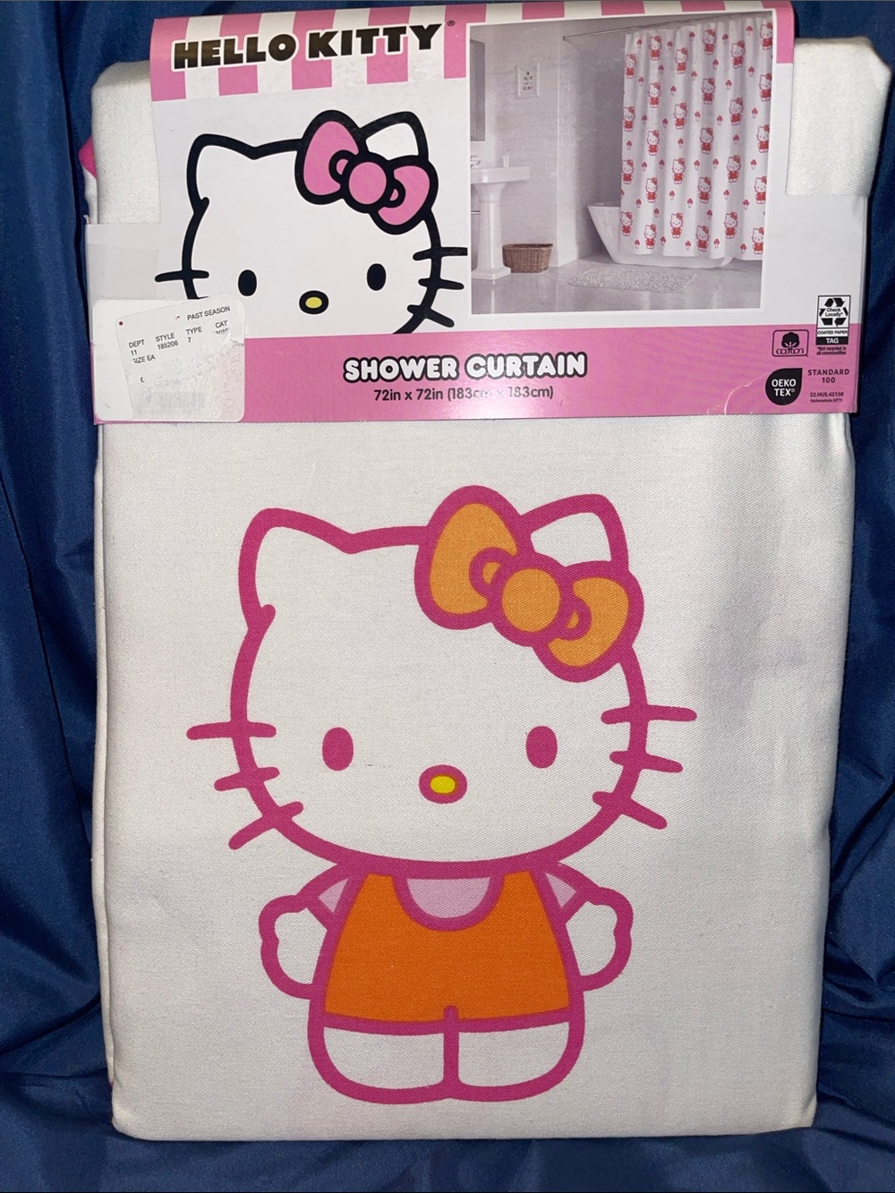 Hello Kitty White, Pink & Orange Shower Curtain Panel